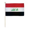 Iraq 12x18in Stick Flag - 1 dozen pack