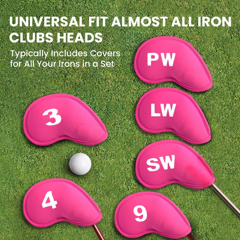 Golf Iron Headcovers Magnetic Printed Embroidered Numbers 11 Pack,Golf Iron