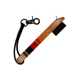 Callaway Heritage Wood Golf Club Brush with Groove Cleaner, Black/Red