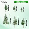 Yetaha 22PCS Artificial Trees, Mixed Scale Model Trees, Snow Frost