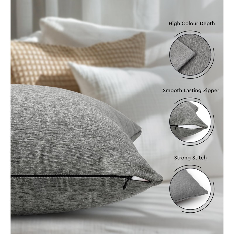 Encasa XO Fine Chenille Throw Pillow Covers 2 pcs Set