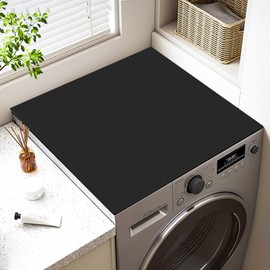 Washing Machine Cover, Dust Protection, Universal Washing Machine Cover, Non-Slip, Absorbent, Quick Drying, Washing Machine Cover, Washing Machine Mat, 60 x 60 cm (Black)