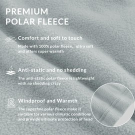 BALEAF Fleece Balaclava Face Mask,Thermal Ski Mask for Men and Women,Winter Hats Face Cover Cold Weather Gear Grey-Helmet Fit