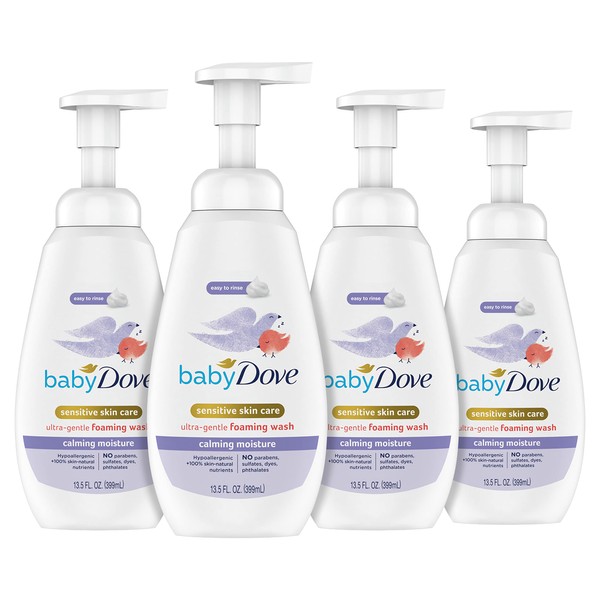 Baby Dove Baby Foaming Wash Calming Moisture 4 Count for Delicate Skin Ultra Gentle 13.5 fl. oz.