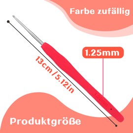 Benlay 1.25 mm Crochet Hooks for Crochet and Knitting, Ergonomic Crochet Hooks with Soft Handles for Arthritic Hands, Lightweight and Comfortable Crochet Tool, Crochet Tool for Knitters