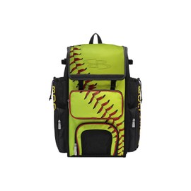 Boombah Superpack Bat Bag - Backpack Version (no wheels) - Holds 4 Bats - Homerun Softball OY/B/RD