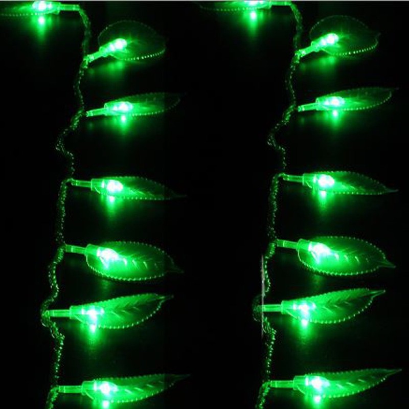 Dreamworth Green Leaf String Lights,33Ft/10M 100LEDs Battery Operated Green Leaf