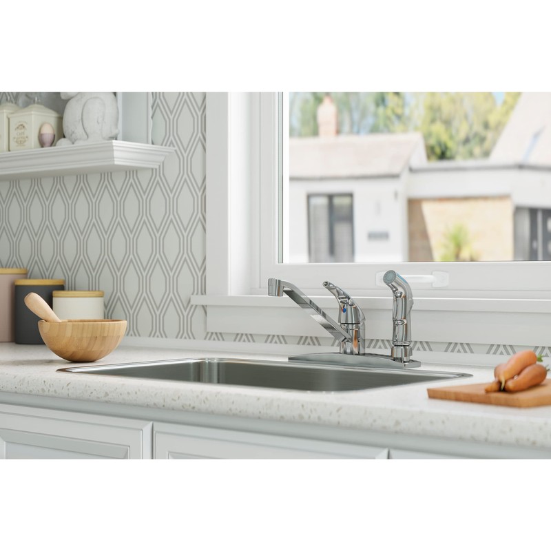 Pfister Pfirst Series 1-Handle Kitchen Faucet with Side Spray, Polished