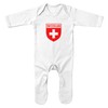 Purple Print House Baby Boys Switzerland Flag Badge Retro Romper