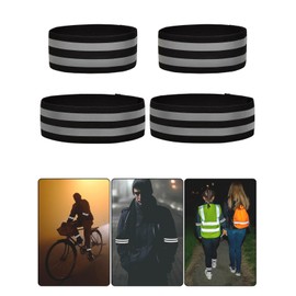 Donluhu Bicycle Trouser Clip, Black, Bicycle Trouser Protection and Reflective Bands at Night, Bicycle Trouser Clip, Reflective Tape (4.2 x 40 cm + 2 x 48 cm)