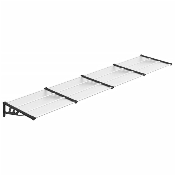 vidaXL Door Canopy Black/Transparent Polycarbonate 155.9"x35.4" Over Door Awning with