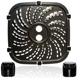 QLRGNE 6QT Air Fryer Grill Plate for PowerXL Vortex Pro Air Fryers, Premium Double Layer Non-stick Coating Air Fryer Grill Pan Crisper Tray Rack Shelf Grate for 6QT PowerXL Air Fryer, Dishwasher Safe
