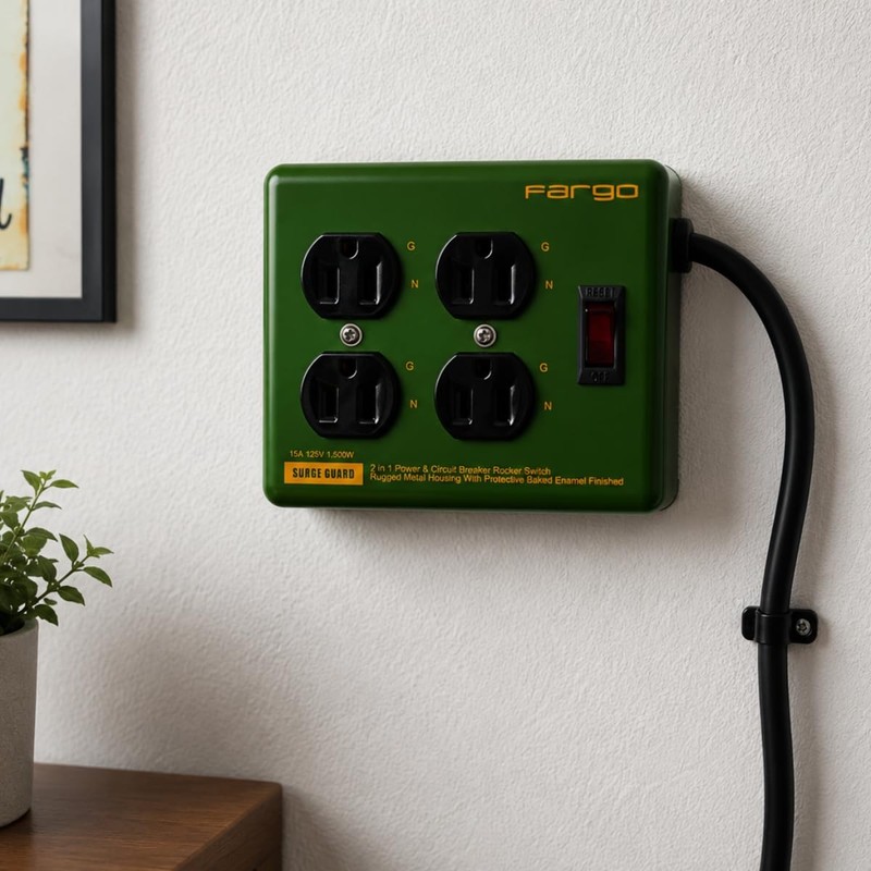 Fargo STEEL TAP Power Strip, Steel, 3-Pin Compatible, with Ground