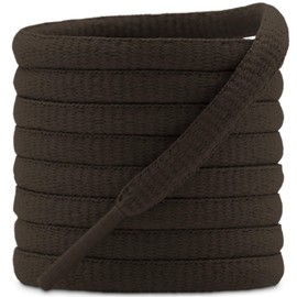 DELELE 2 Pair Oval Shoes laces Half Round 1/4" Athletic Shoelaces Shoe Strings Brown-39 inch