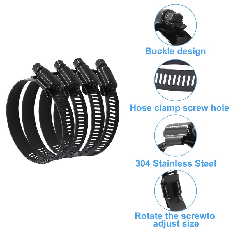 Litoexpe 2.5 Inch Stainless Steel Worm Gear Hose Clamp 4