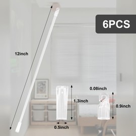 12 Inches 6 Pieces Blind Wand with Hooks, Blind Wand Replacement, Vertical Blinds Replacement Parts with Hook and Grip, Curtain Pull Rod Wand