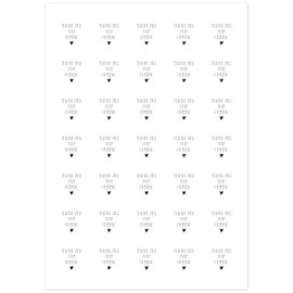 Manta Makes Thank You for Coming to My Party Stickers for Party Bags, 35 x 37mm Round Thank You Stickers for Party Bags, Thank You for Coming to My Party Bag Stickers Sheet (Heart)