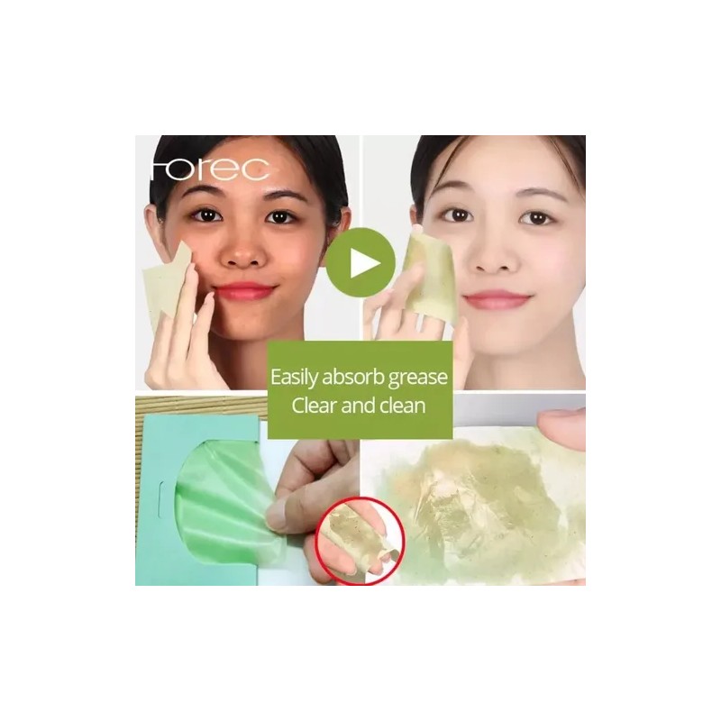 600p Papel Te Verde Absorbente Grasa Facial Elimina Brillo