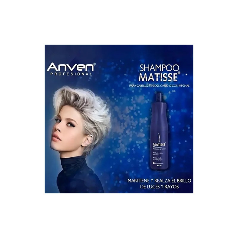 Shampoo Matizador De Canas, Luces, Rayos Matisse Anven 240ml
