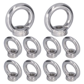 Fafeicy Pack of 10 M3 Ring Nuts, Stainless Steel Lifting Nuts, Heavy Duty Ring Bolts for Marine, Engineering Cranes, Metallurgy, Railway Loading (M3), Nut