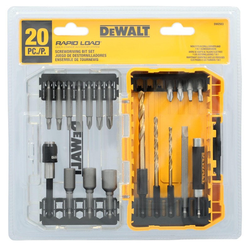 DEWALT Screwdriver Bit Set, Rapid Load, Tin, 20-Piece (DW2503)