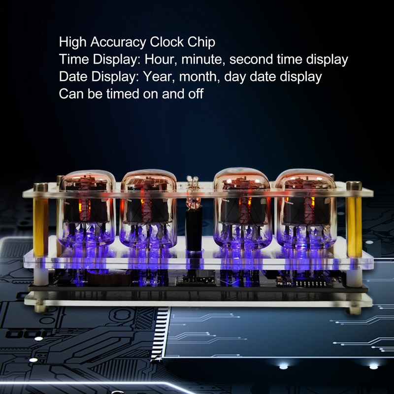 IN12 Glow Tube Clock with Remote Controller Electronic Digital Tube