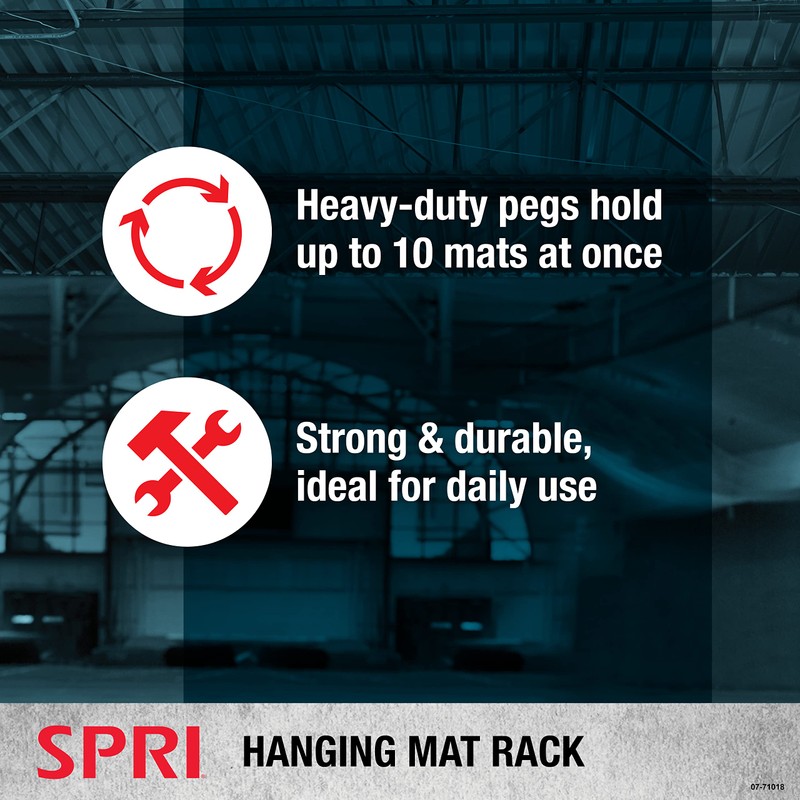 SPRI Wall-Mounted Rack for Hanging Exercise Mats, Black