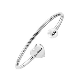 Cheer Necklace Cheerleader Megaphone Pendant Necklace Cheerleading Gifts (Open Cuff)