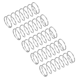 QUARKZMAN Compression Spring 304 Stainless Steel 10 mm AD 0.6 mm Wire Size 25 mm Free Length Silver Tone Pack of 5