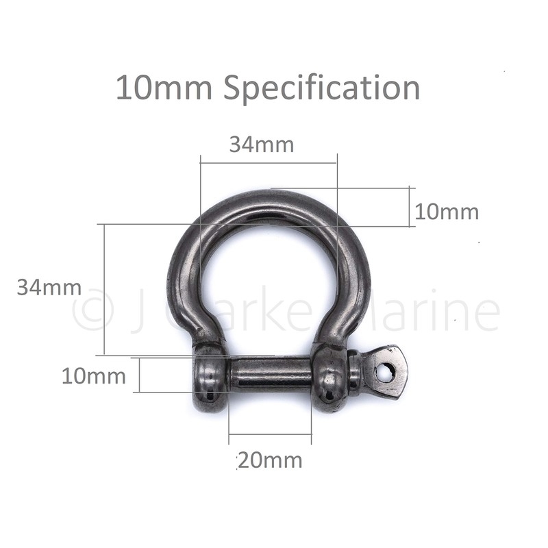 Bow Shackle Rigging Marine Stainless Steel 316 A4 Shackles 4mm
