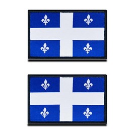2 PCS Tactical Canadian Quebec Regular Flag Banner Patch - Canada Quebec QC Patch- Hook & Loop Embroidered -Team Work Uniform Clothes Bags Cap Jacket Vest Dog Harness Emblem Patch