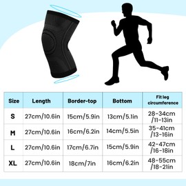 Laughhe Pack of 2 Knee Support for Men and Women, Elastic Knee Bandages, Sports Knee Brace, Compression Knee Pads, Breathable for Volleyball, Fitness, Jogging, Cycling, Skiing (S)