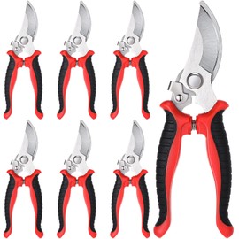 6 Pcs Garden Bypass Pruning Shears Bulk Heavy Duty Gardening Scissors Stainless Steel Blades Gardening Shears Handheld Garden Pruners Manual Plant Clipper for Flower Trimming Secateurs Tool 7.48 Inch
