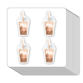 Bubble Tea Coffee Stickers 1in for Scrapbooking, Arts, Craft, Kids DIY Journals 80-Pack
