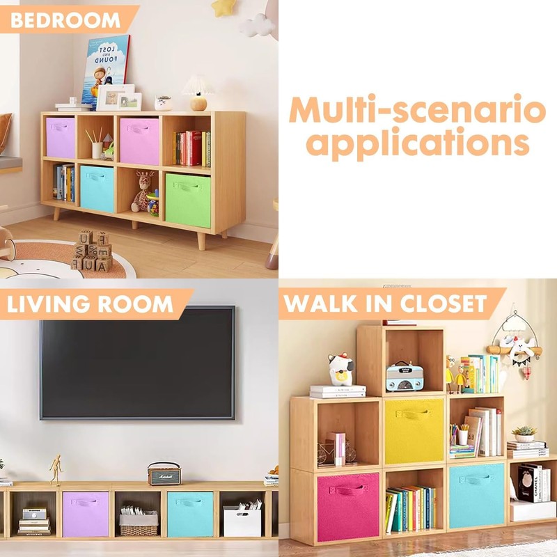 powerking Storage Box, 6 Pack Foldable Storage Cubes Storage Box