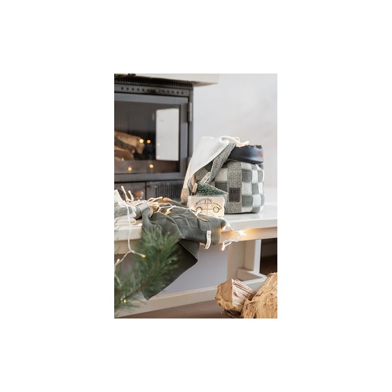 Knit Factory - Basket Block - Ecru/Khaki - 25 cm