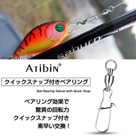 Atibin Bearing Swivels Strong Lures Snaps Marukan Snaps Fishing Jigging Quick Snaps Blue 55 lbs (25 kg)