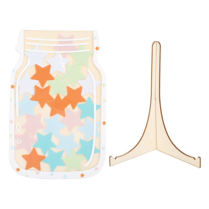 Star Reward Jar for Students Wooden Acrylic Bulletin Board Positive