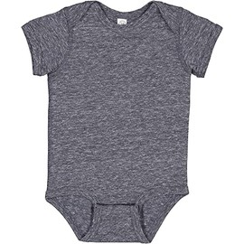 Rabbit Skins Infant Harborside Mélange Jersey Short Sleeve Lap Shoulder Bodysuit