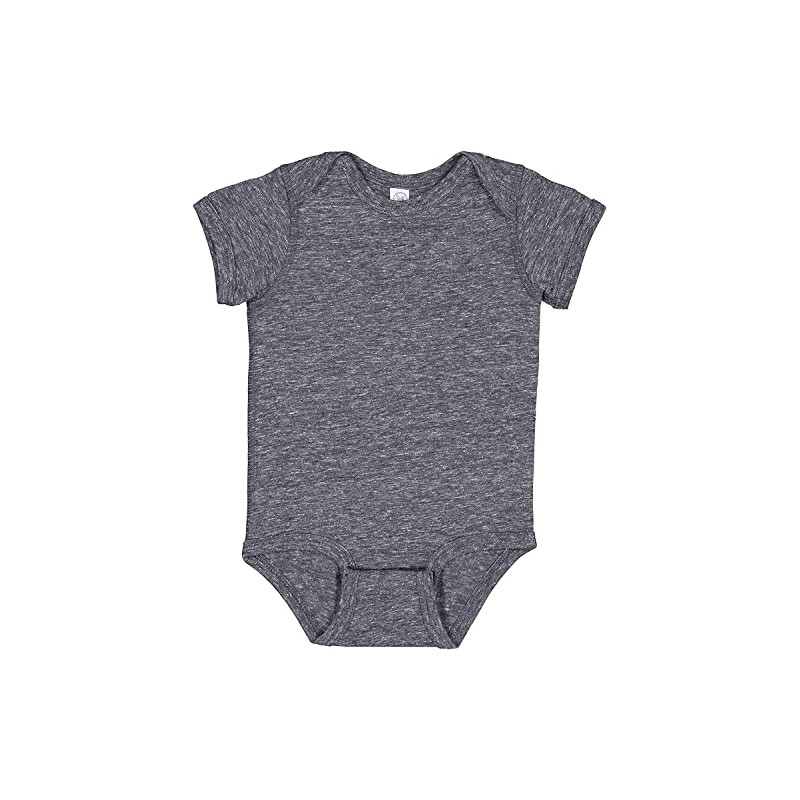 Rabbit Skins Infant Harborside Mélange Jersey Short Sleeve Lap Shoulder