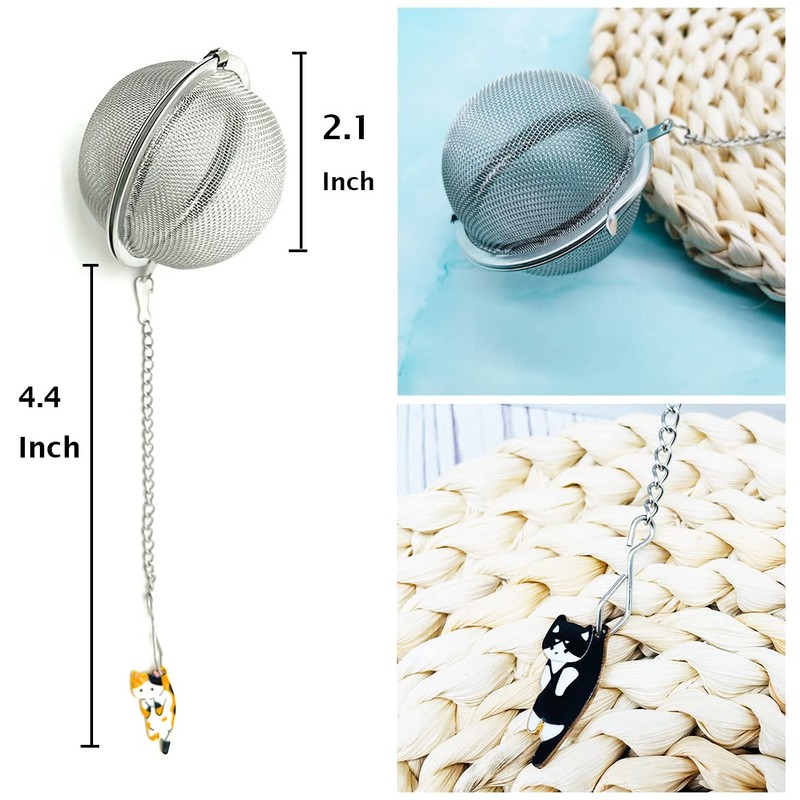 Cat Tea Infuser, 2 Pcs Cute Tea Diffuser Stainless Steel