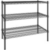 PRO&Family 18" x 36" NSF Black Epoxy 3-Shelf Kit with