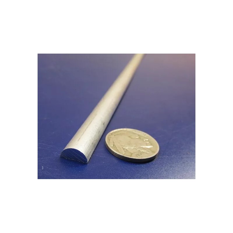 Basic Aluminum Half Round Rod (.375") 3/8" Dia, x 1