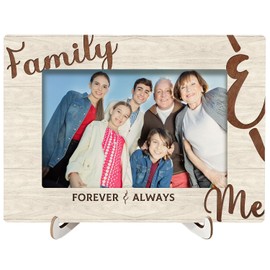 Nrleey Family Picture Frame 4x6 - Family Gifts, Best Family Gifts, Gifts for Family Mom Dad Grandparents, Family Gifts for Christmas, Housewarming Gifts, Family and Me Forever Always Photo Frame