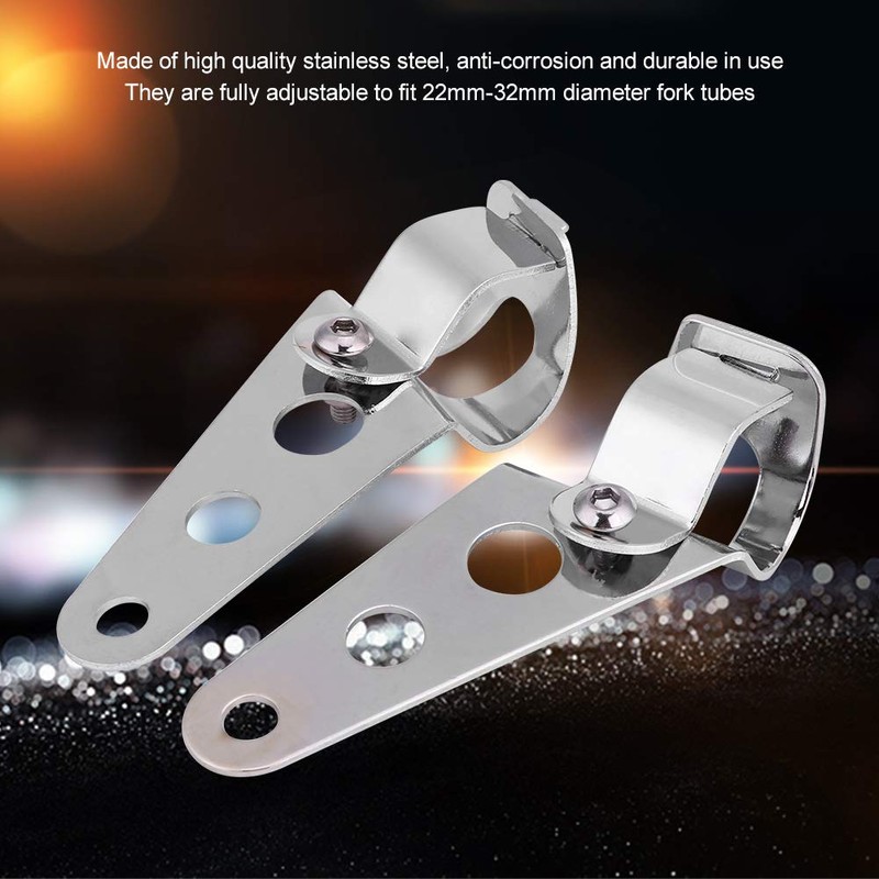 Motorcycle Headlight Bracket, 2Pcs Stainless Steel Headlight Mounting Bracket for