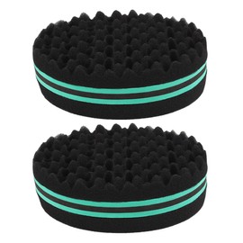 Andux Zone Double Side Twist Hair Afro Braid Style Dreadlock Sponge Curls Sponge 2 Pieces JFHM-01 (Green)