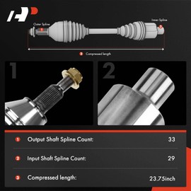 A-Premium Pair (2) Front CV Axle Shaft Assembly Compatible with Dodge Ram 1500 2002-2010 & Ram 1500 2011, 4WD Models Only, Driver and Passenger Side, Replace# 5072389AA, 5072389AB