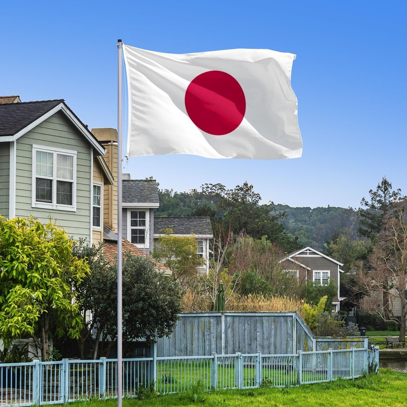 Japan Flag 3x5 FT Polyester, Fade Resistant with Brass Grommets