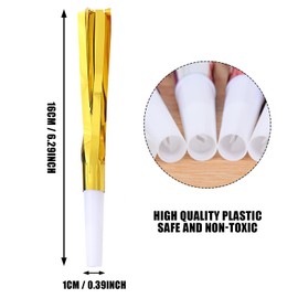 SYEYCW 36 Pcs Colorful Noise Makers, Party Horns Blowers for Adults and Kids, Glitter Metallic Fringed Party Whistles, Graduation Party Noise Maker, for Birthday Party, New Years, Party Favor Supplies