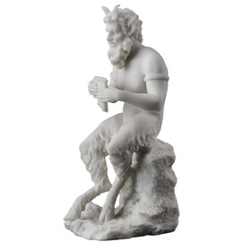 JFSM INC. Pan Playing Flute on Rock Statue - Greek God of The Wild and Nature